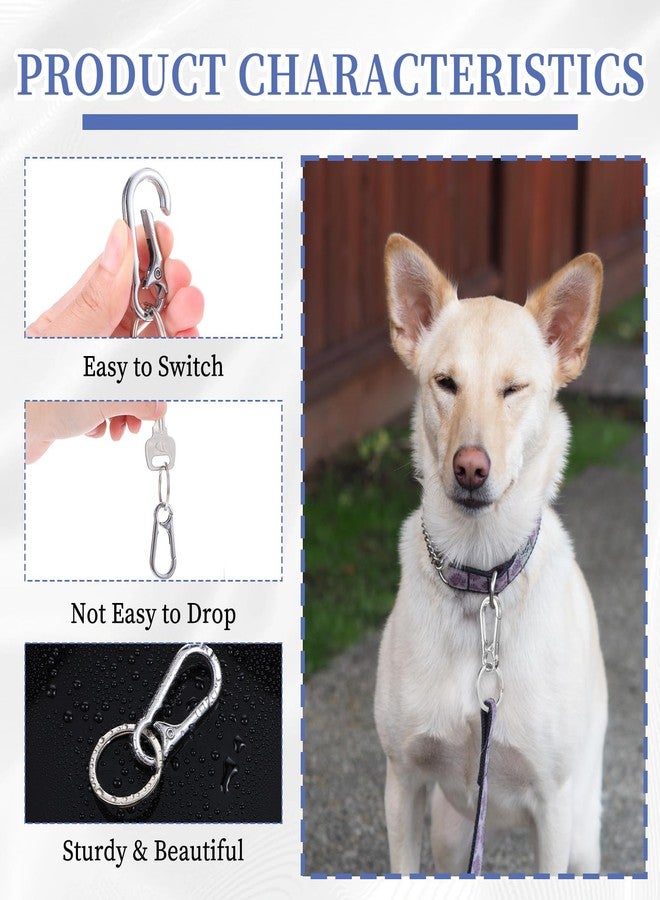 Nogeqi 4PCS Dog Tag Clip for Collar, Heavy Duty Pet Tag Clip, Dog Tag Holder Rings, Mini Carabiner Clip for Pet Collars and Harnesses(Silver, Black) - Image 4